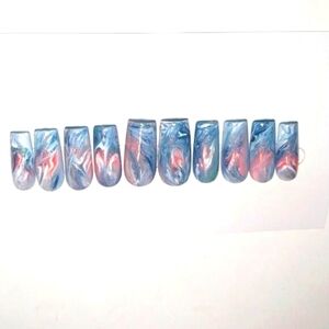 Hand Crafted Custom 10pc small Acrylic presson nails sz Small